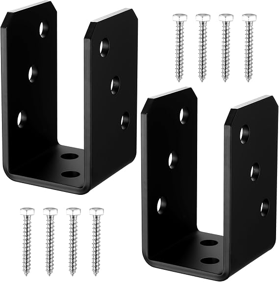 2 Pcs Fence Post Brackets,40mm