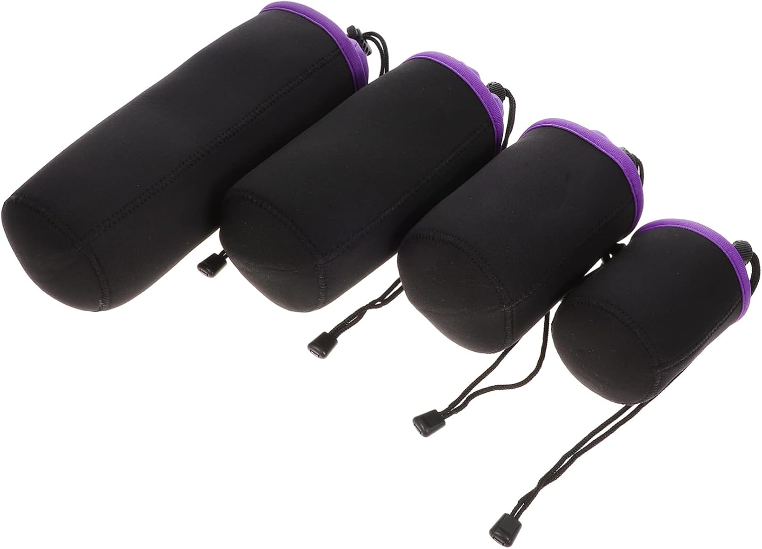 NUOBESTY Waterproof Camera Lens Bag Thickened Plush Neoprene Storage Pouch for DSLR Camera Lenses Drawstring Design for Outdoor Use