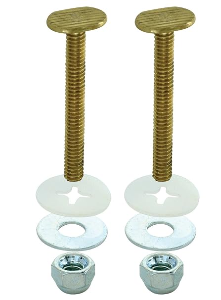 EZ-FLO 1/4 Inch x 2-1/4 Inch Closet Bolt Set, Solid Brass Plated, 40021