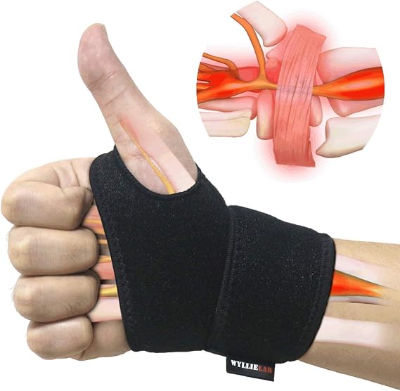 Wrist Brace for Carpal Tunnel, Comfortable and Adjustable Wrist Support Brace for Arthritis and Tendinitis, Wrist Compression Wrap for Pain Relief, Fit for Both Left Hand and Right Hand Single