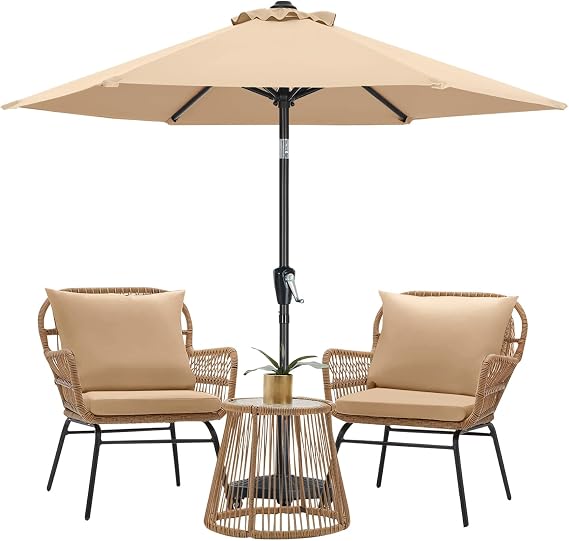 MASTERCANOPY Patio Umbrella for Outdoor Market Table (7.5ft,Tan)