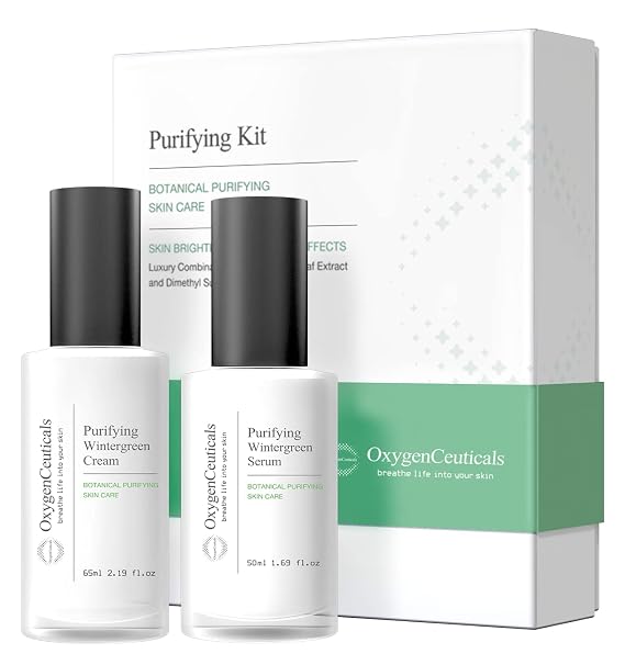 OxygenCeuticals Purifying Kit Two-Step Acne Treatment Kit, Serum & Moisturizer with Centella & Wintergreen Extract for Acne & Blemish Control