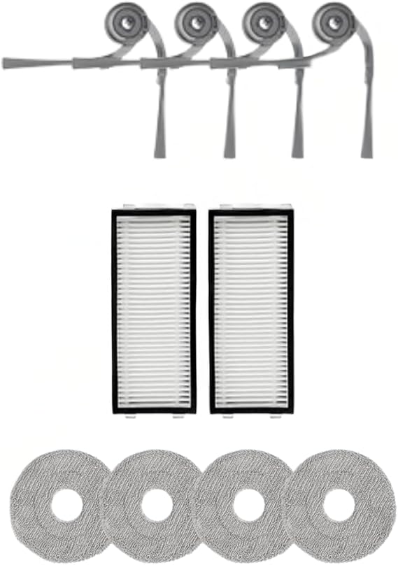 Saros Z70 Roborock ile Uyumlu 4 Yan Fırça 2 Filtre 4 Mop