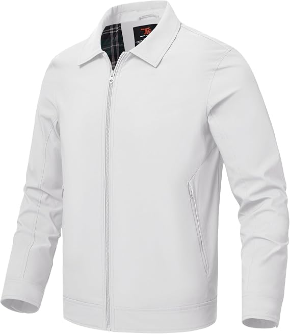 Rdruko Men's Light Jackets Windbreaker Lightweight Jacket | Water Resistant, Windproof, Full Zip, Stylish, Casual, Golf, Work, Business, Spring, Fall