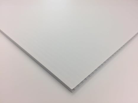 Coroplast Polypropylene Sheet, 24" Length x 18" Width x 5/32" Thick, White (Pack of 1)