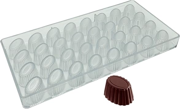 32 Cavities Professional Chocolate Mold Oval Flower Pot Shape Polycarbonate Candy Mould