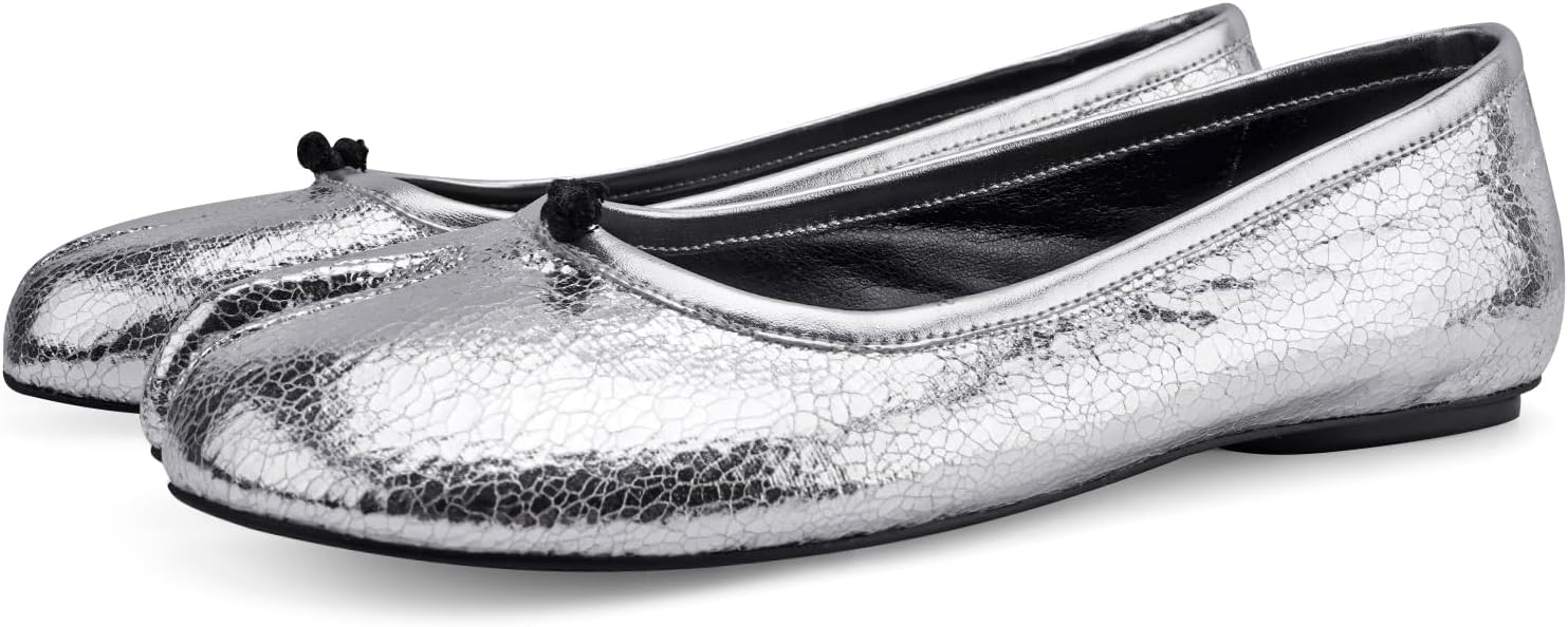 VBDB Tabi Ballet Flats Shoes for Women Rounde Toe Wide Width Split Toe Low Heel Comfortable Flats Shoes