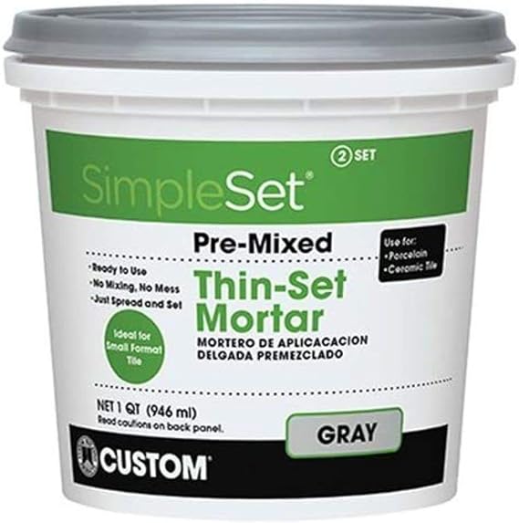 Custom BLDG Products SimpleSet Pre-Mixed Thin-Set Mortar 1 QT