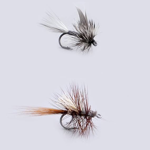 Fly Fishing Dry Flies/A Dozen/Caddis Parachute/DORATO Hare's Ear/ELK Hari/GRIFFITH'S GNAT/HEMMINGWAY/Parachute Adams/Royal Coachman/PEG'S Midge (Caddis&HEMMINGWAY)
