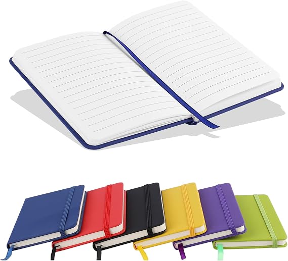 A6 Notebooks, Pocket Notebook Note Pads Small Notebooks Hardback Notebook A6 Notepad Journal 160 Pages (80 Sheets)-Blue