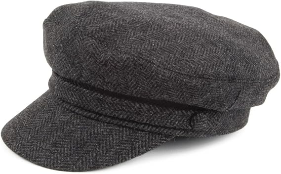 Herringbone Fiddler Cap - Charcoal