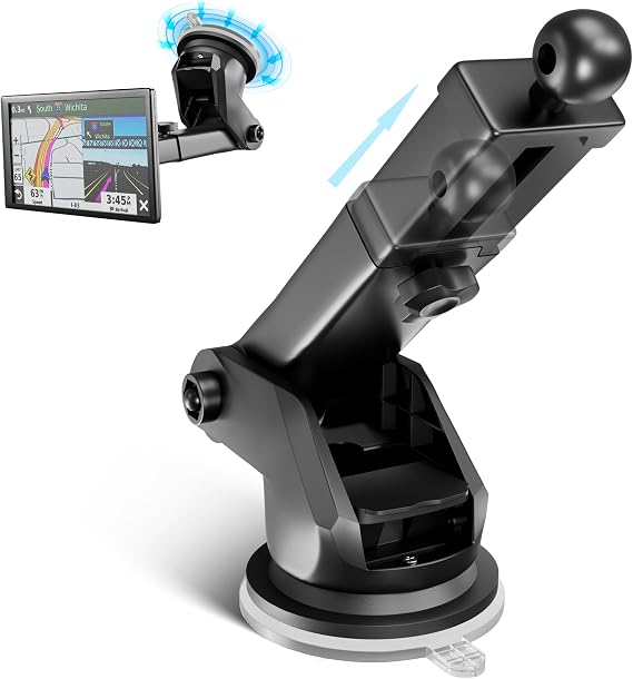 EWAY for Garmin GPS Mount w/Telescopic Extension Arm, Replacement Dash Ball Mount Holder for Dashboard Windshield Windscreen for Garmin Nuvi RV Dezl Drive Drivesmart Zumo Driveassist DriveLuxe