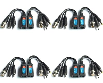 Evertech 8 Megapixel HD-CVITVIAHDCVBS Passive Video Audio Power Balun Cat5 Cat6 Data Transmitter via UTP Cable - 4 Pairs