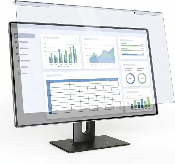 Hanging Blue Light Screen Protector for 20, 21.5, 21.6, 22 Inch Monitor | Filters Blue Light & 99% UV, 9H Acrylic, Bubble-Free, Fits 16:9 Widescreen ,19.3 12.5 inch