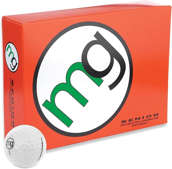 MG Senior Golf Balls for Maximum Distance & Enjoyment (1 Dozen) | Choose from Classic White or Optic Yellow