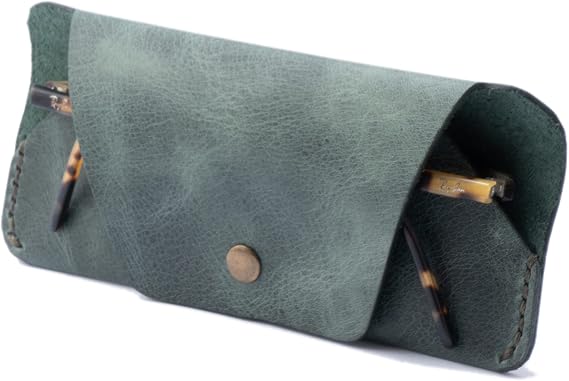 minimal X Glasses Case, Genuine Leather Glasses Container, Minimalist Stylish Design, Handmade