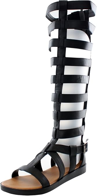 Qupid Womens Dale-10 Gladiator Flats Sandals