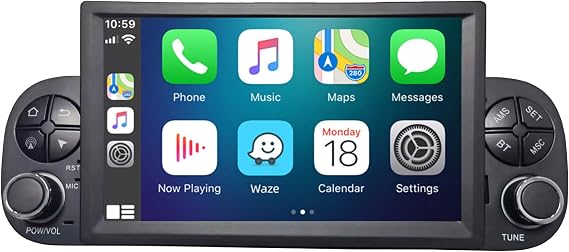 for Fiat Panda Radio 2013-2020 7" IPS Touchscreen with Carplay Android auto, 2+32GB Android 12 GPS Navigation SWC and Free Rear Camera