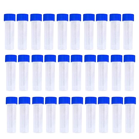 Twdrer 50 Pcs 5ml Plastic Graduated Vials