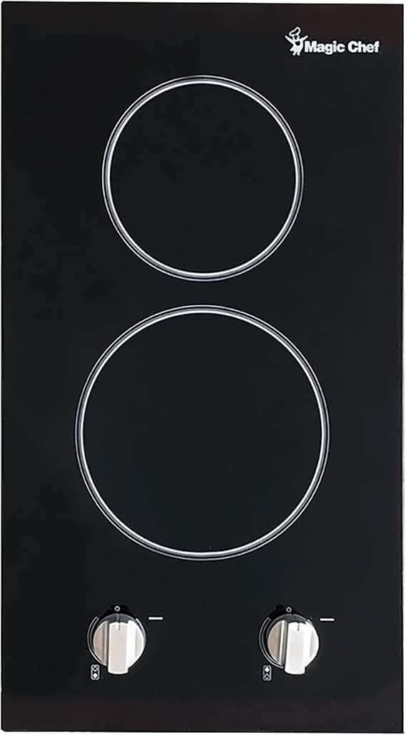 12 in. Radiant Electric Ceramic Glass Cooktop in Black with 2 Elements