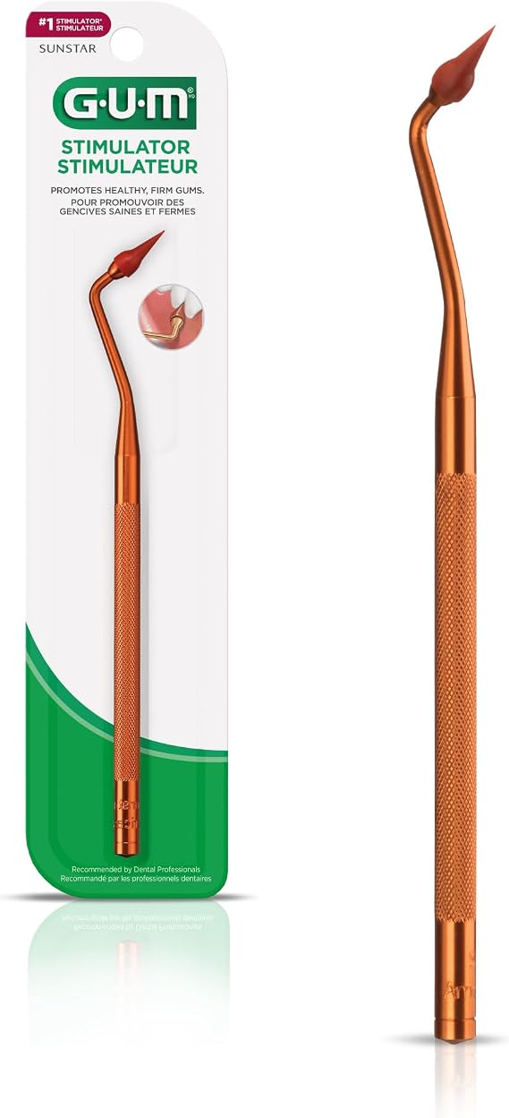 GUM Stimulator Permanent Handle with Rubber Tip, 1 Count
