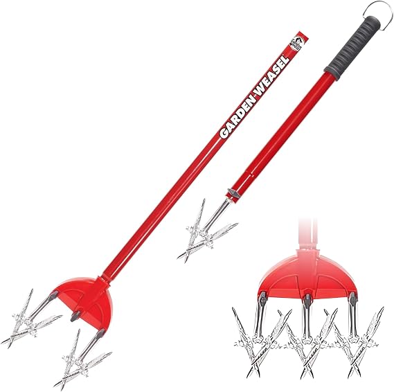 Garden Weasel Rotary Hand Cultivator Tiller for Aerating Weeding Planting