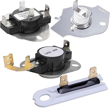 Seentech 3387134 High-Limit Thermostat & 3392519 Thermal Fuse & 3977393 Cut-Off Switch & 3977767 Cycling Thermostat Fits for Whirlpool, Kenmore, May-tag Dryers Replaces 3399693 PS345113 AP6008325