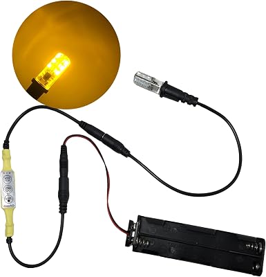 Amber Flickering Flame Light kit Battery Operated for Prop Candles Torches Fireplaces Escape Rooms Fast Flicker Effects