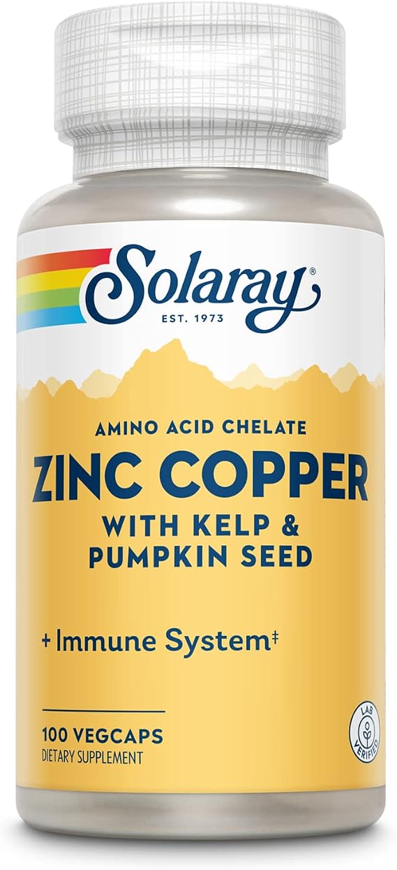 SOLARAY Zinc Copper Amino Acid Chelate, 100 VegCaps