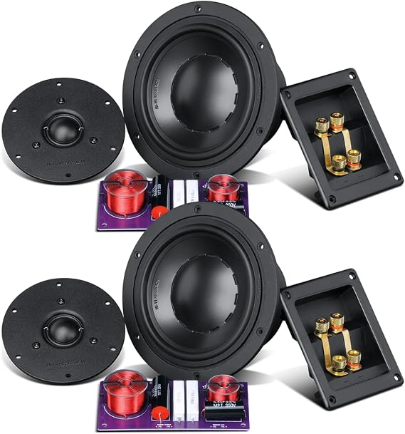 HiVi-Swans DIY 2.2-Speaker kit Home Theater Rear/Side Speaker for 5.1/7.1/11.1 Setup, 2.2 Crossover, German High-Frequency Driver (Drivers Only; Enclosure Required)