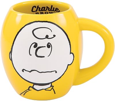 Vandor Peanuts Charlie Brown 18-Ounce Oval Ceramic Mug