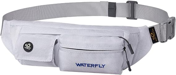 WATERFLY Small Fanny Pack for Women Men, Crossbody Travel Waist Bag White