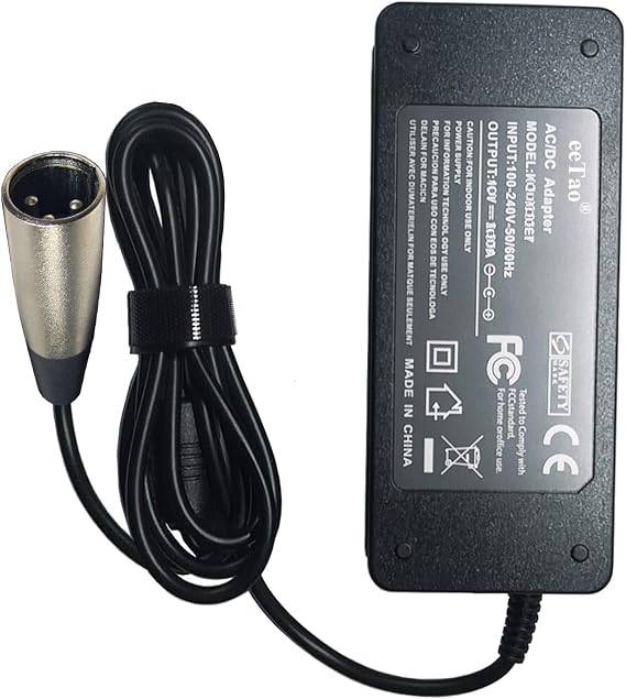 3-Pin XLR Charger for Metro Mobility M1 M1 Lite 12V 12Ah Lead-Acid Battery