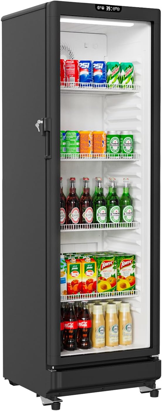 BEYOU Beverage Refrigerator with single Glass Door for home Bar Garage