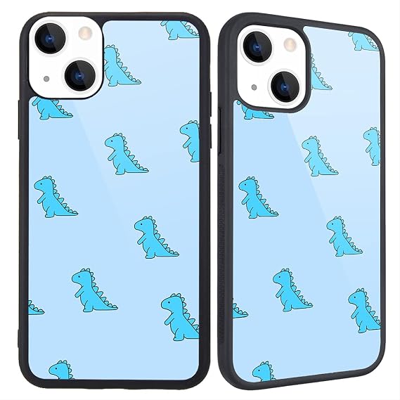 Compatible with iPhone 13 Case Blue Cartoon Dinosaur