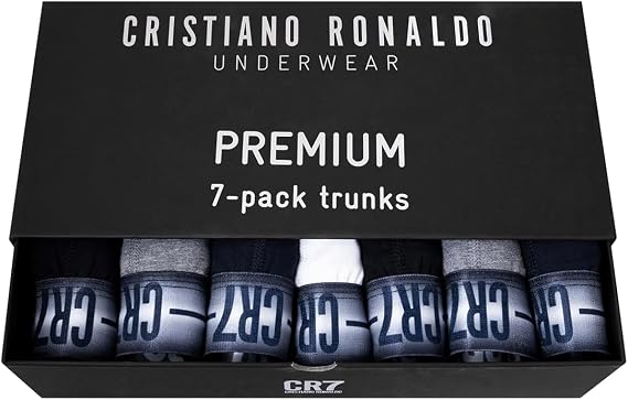 CR7 Men's 7-Pack Cotton Blend Trunks Premium Gift-Box