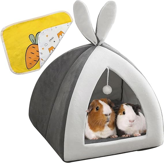 Guinea Pig Hideout,Fleece Bunny Sleeping Bed,Washable Rabbit House