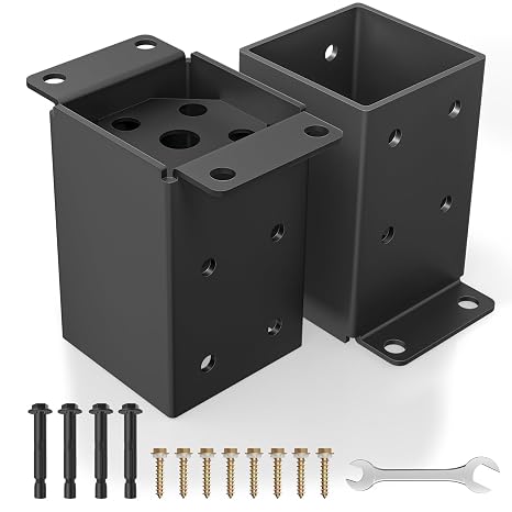 4x4 Post Base, Heavy Duty Post Anchor with Anti-Corrosive Partition
