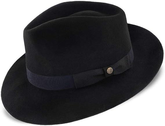 Freemont Wool Fedora Hat 3-Inch Brim Wide Cloth Hat Band with Bow Lightweight Wool Ideal for Casual Formal Outfits