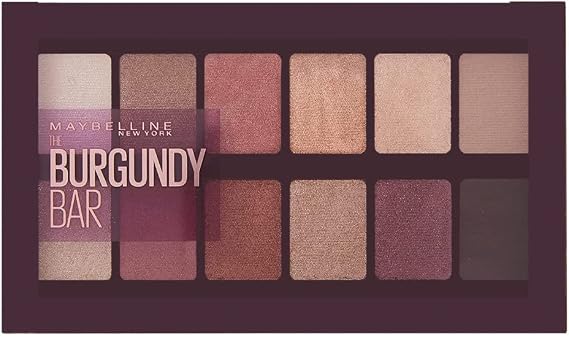 Maybelline New York The Burgundy Bar Far Paleti | 13 farklı stil, mat veya ışıltılı efekt, ultra kolay aplikatör, modaya uygun bordo tonları