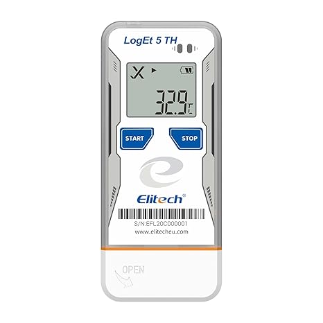 Elitech Temperature Humidity Data Logger USB, Reusable Humidity Recorder with Shadow Data, Auto PDF & CSV Reports for Windows & macOS, 32,000 Data Points Fridge Thermometer LogEt5TH