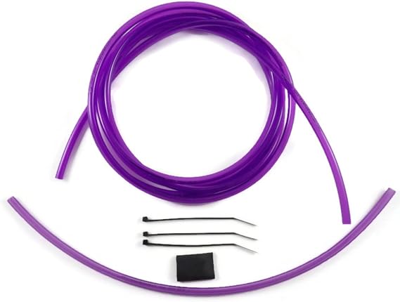 Universal 4mm ID Carburetor Vent Hose Lines Overflow 10'ft Kit fits Keihin Mikuni Carb Mx ATV (Clear Purple) (UNI10)