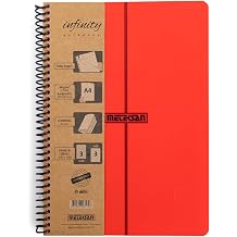 Meteksan Infinity Primary Series, A4, 180 Leaf PP Cover Spiral Notebook with 6 Topics (3 Squares, 3 Lines), Red
