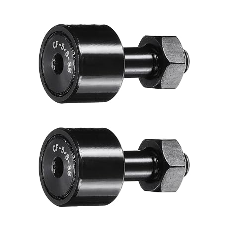 uxcell 2Pcs CF-5/8-SB CR101 Cam Follower Track Runner Bearings, Chrome Steel Roller Stud Track Bearing, 5/8" Roller Dia, 1/4-28 UNF Stud Type, for Machine Tool Guide