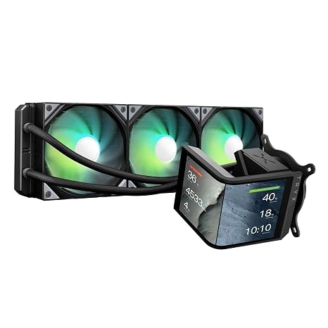 TRYX Panorama SE 360 ARGB 360mm AIO Dönebilen 6.67 '' AMOLED Kavisli Ekran 3D Anamorfik Etkisi Özelleştirilebilir AIO Soğutucu 360mm Asetek Adela Pompa 280w TDP ARGB Fan Intel LGA 1851/1700 AMD AM5