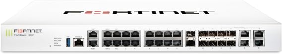 FortiGate-100F Firewall Appliance - 22 Gigabit Ethernet RJ45 Ports, 4 SFP & 2 10G SFP+ Ports, Dual Power Supplies (Appliance Only, No Subscription) (FG-100F)