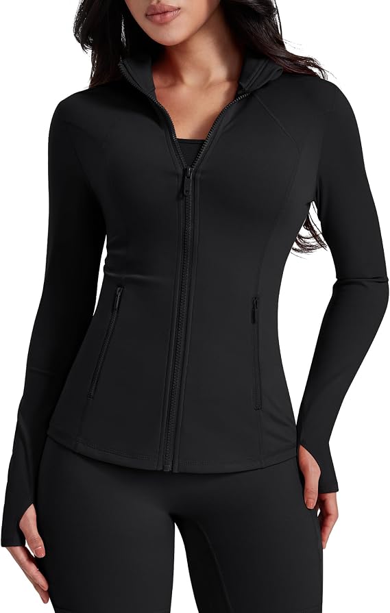 AVGO Womens Workout Jackets Lightweight Zip Up Jacket Running Gym Top