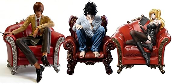 Anime Light Yagami Figure - 16cm Detective L Sitting on Sofa Action Figure PVC Model Amane Statue, Desktop Home Decoration Collectible Gift Fans