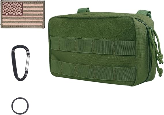 XTACER EDC Utility Orgaznier Bag, Tactical MOLLE Admin Pouch,Utility Tactical EDC Tool Pouch Bag, with USA Flag Patch, D Ring and Key Ring