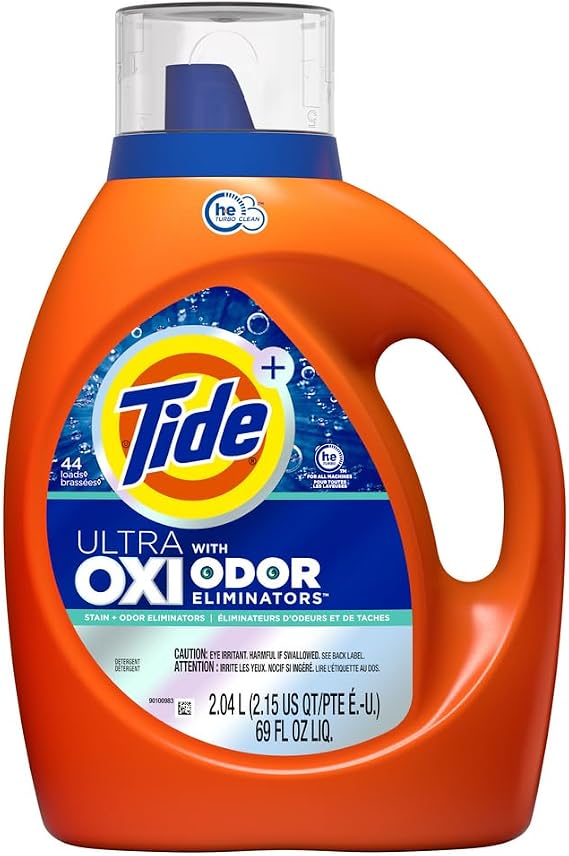 Tide Ultra OXI with Odor Eliminators Liquid Laundry Detergent, 69 oz., For Visible and Invisible Dirt